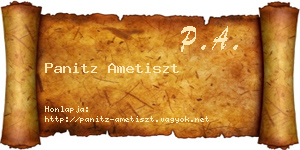 Panitz Ametiszt névjegykártya